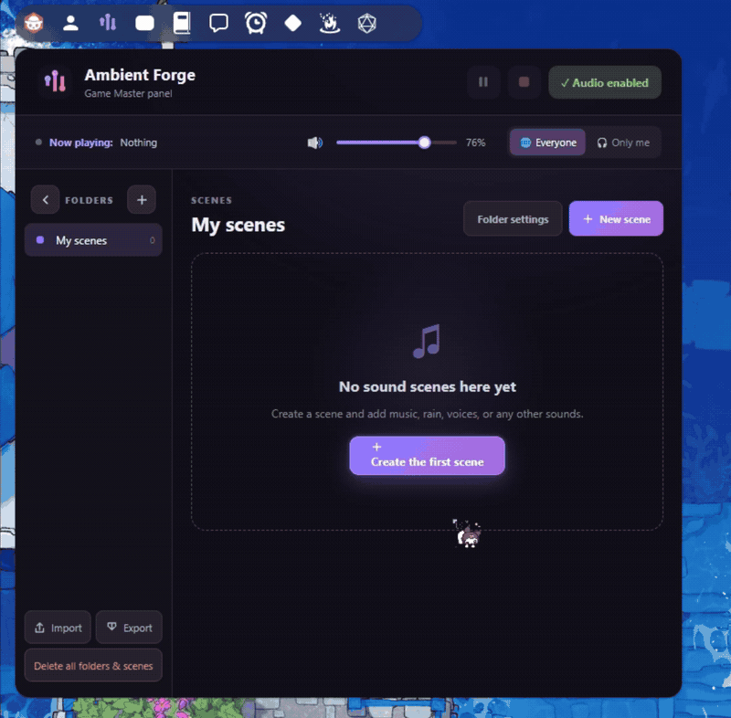 Creating and customizing a sound scene